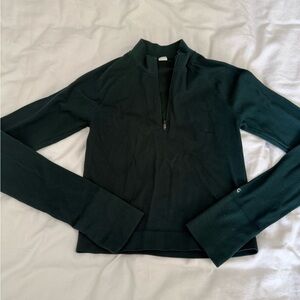 DSG Ribbed 1/2 Zip cropped Long Sleeve Shirt